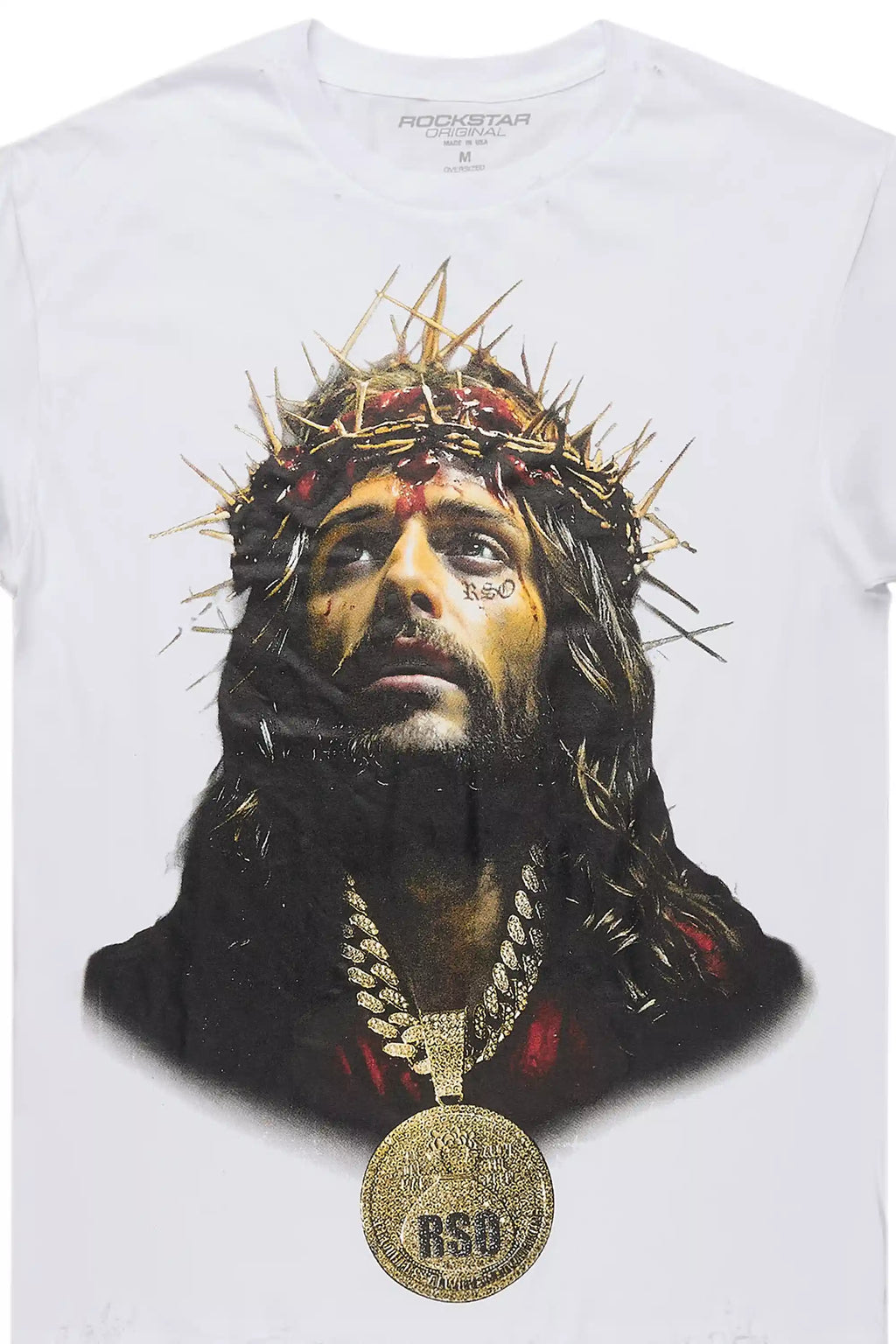 Amina White Oversized Graphic T-Shirt