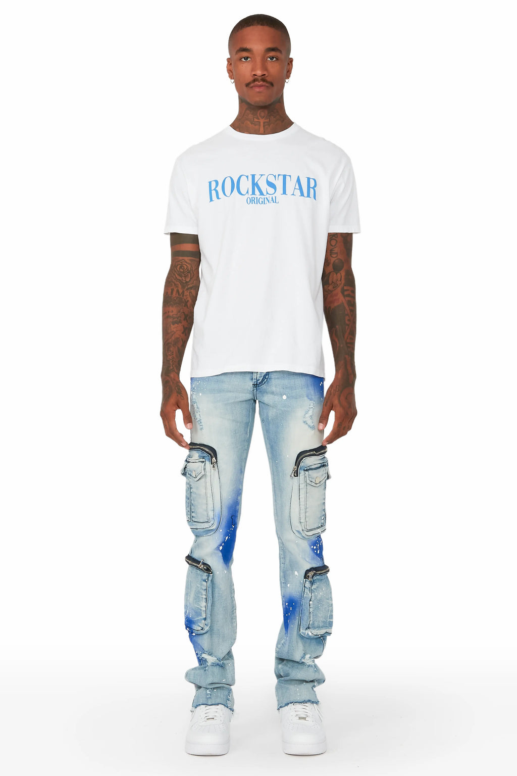 Dutton Blue/Royal Blue Super Stacked Flare Jean