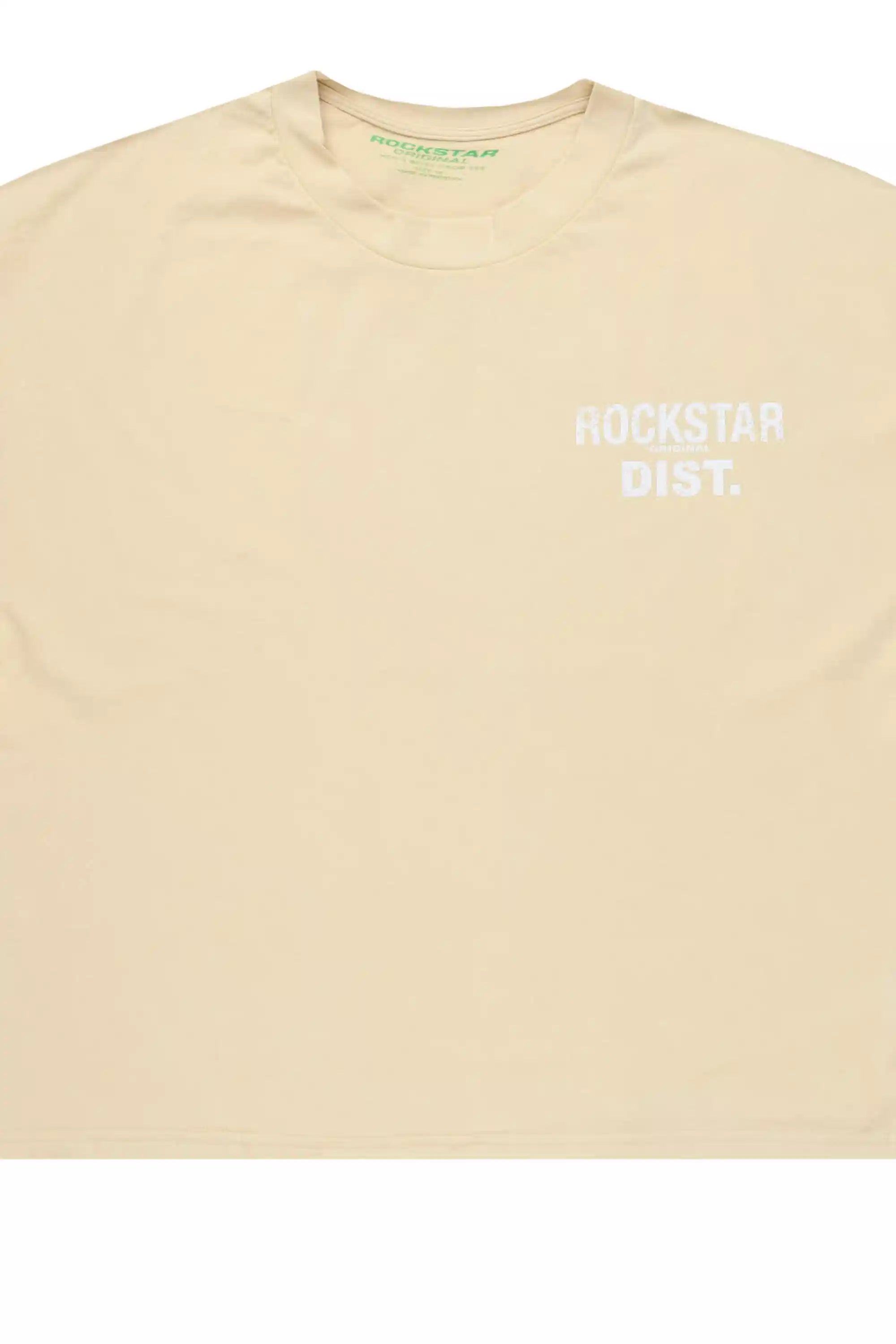 Lake Beige/White Boxy Crop T-Shirt