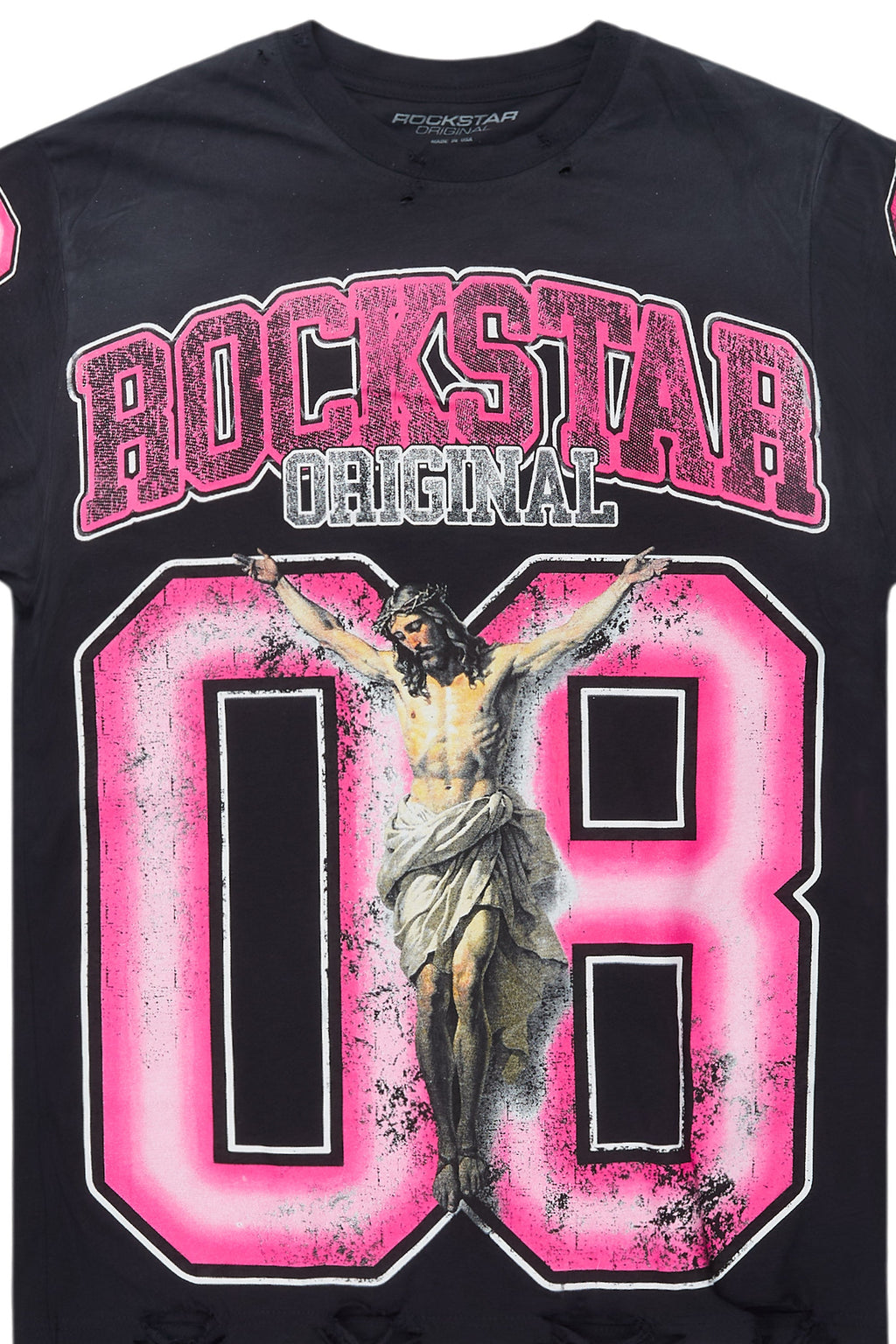 Fields Black/Pink Oversized Graphic T-Shirt