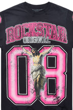 Fields Black/Pink Oversized Graphic T-Shirt