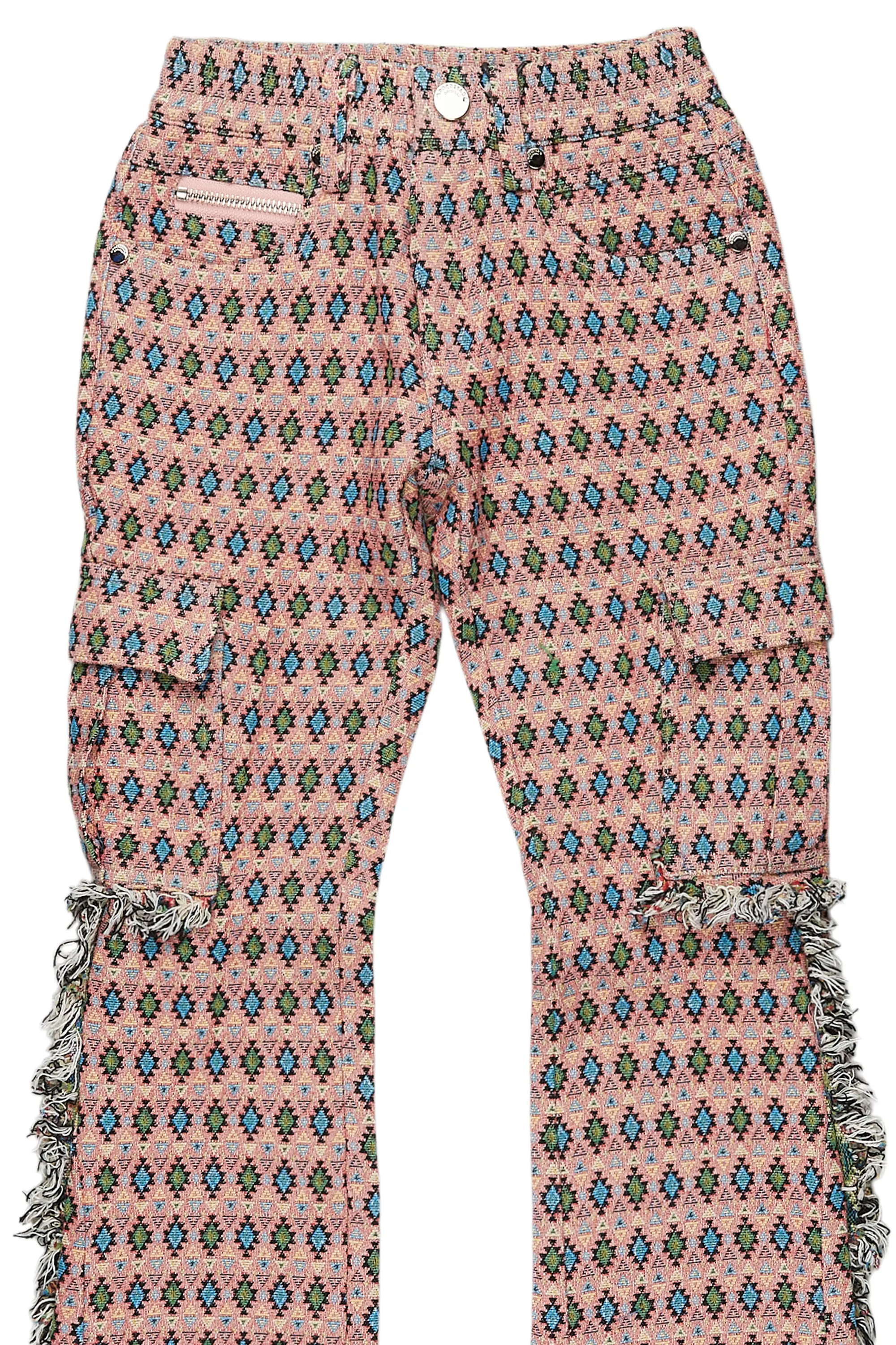 Girls Jude Pink/Multi Slim Flare Pants