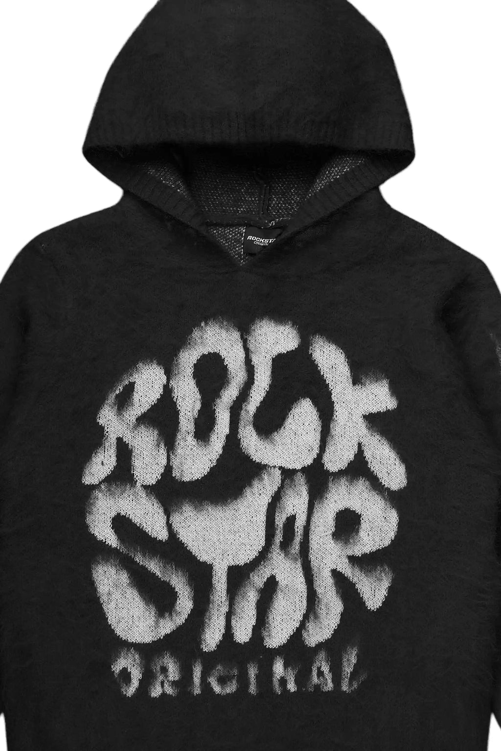 Akeya Black Graphic Knit Hoodie