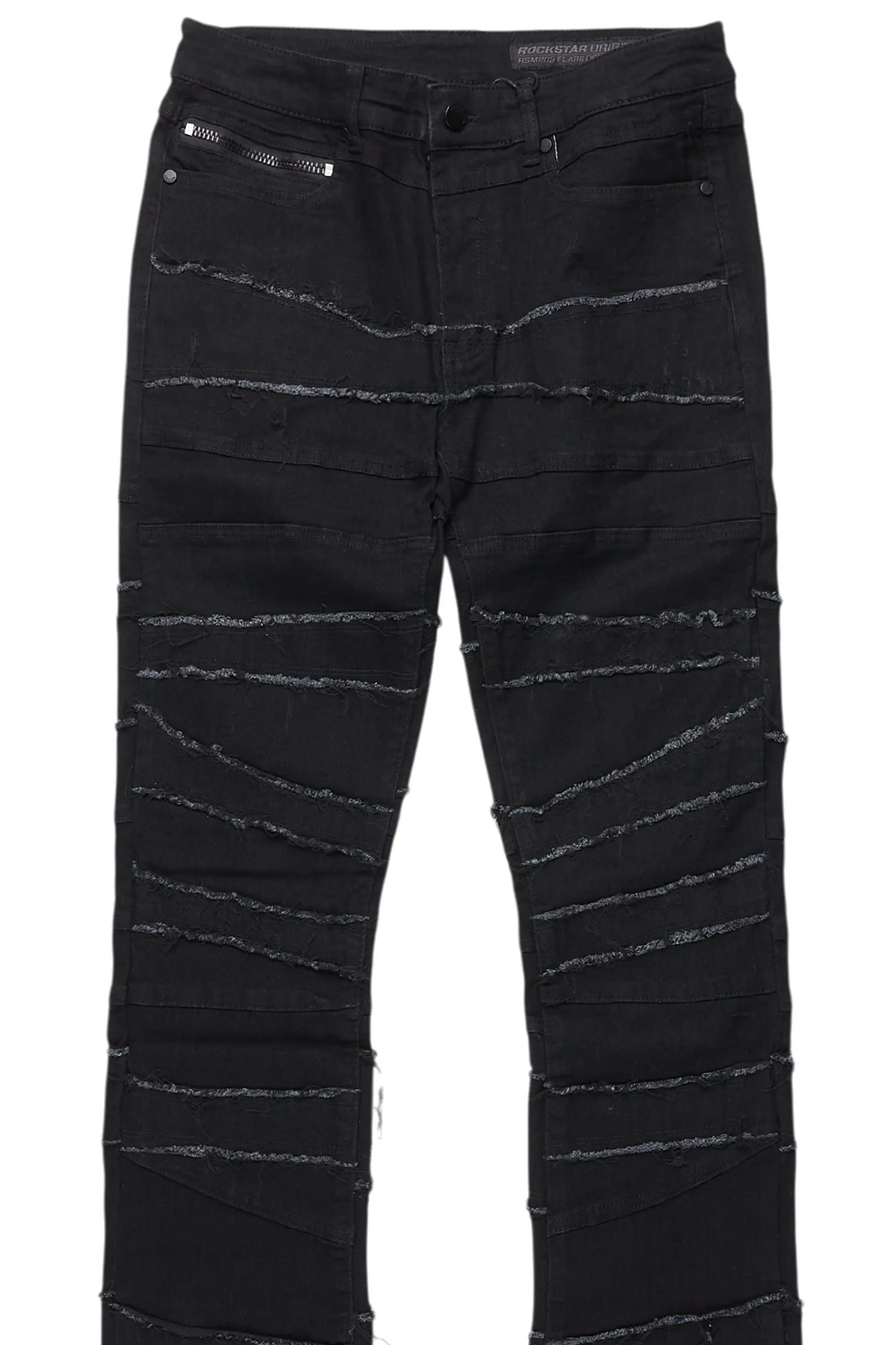 Franko Jet Black Stacked Flare Jean