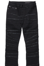 Franko Jet Black Stacked Flare Jean