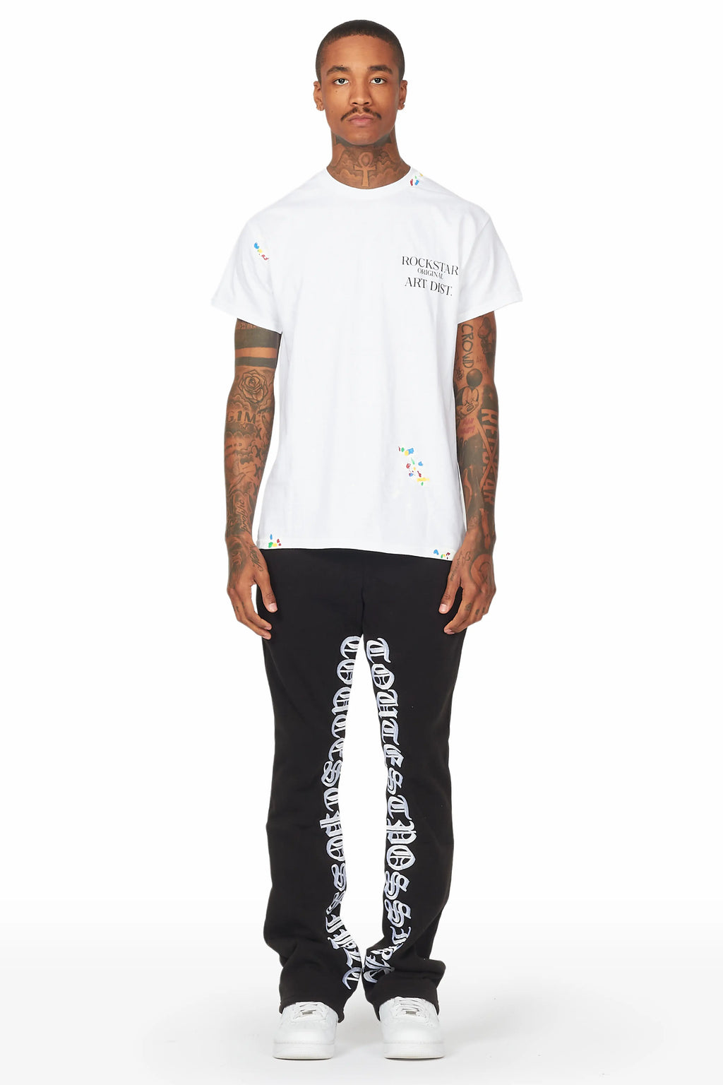 Konnor Black/White Stacked Flare Pants
