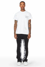 Konnor Black/White Stacked Flare Pants