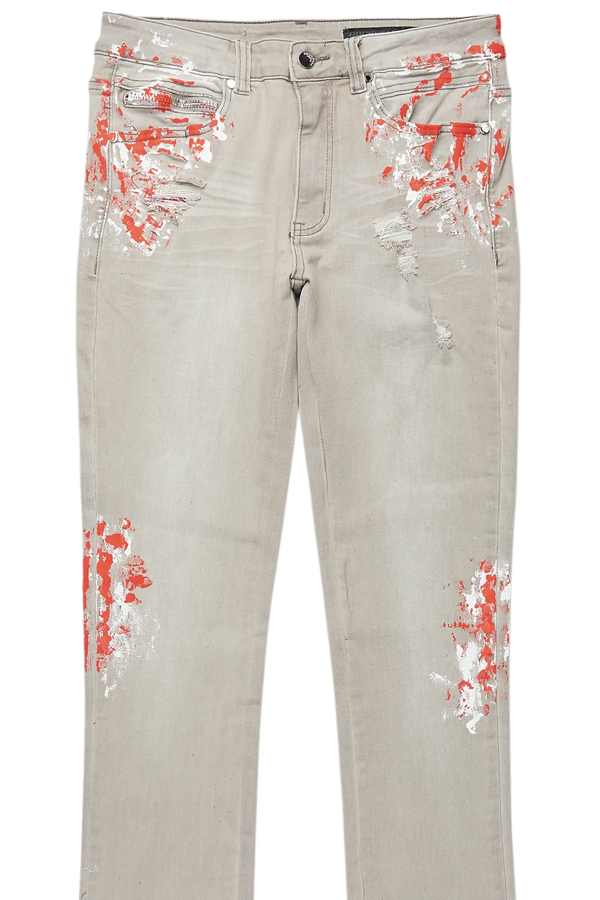 Kodak Grey/Red Painter Stacked Flare Jean