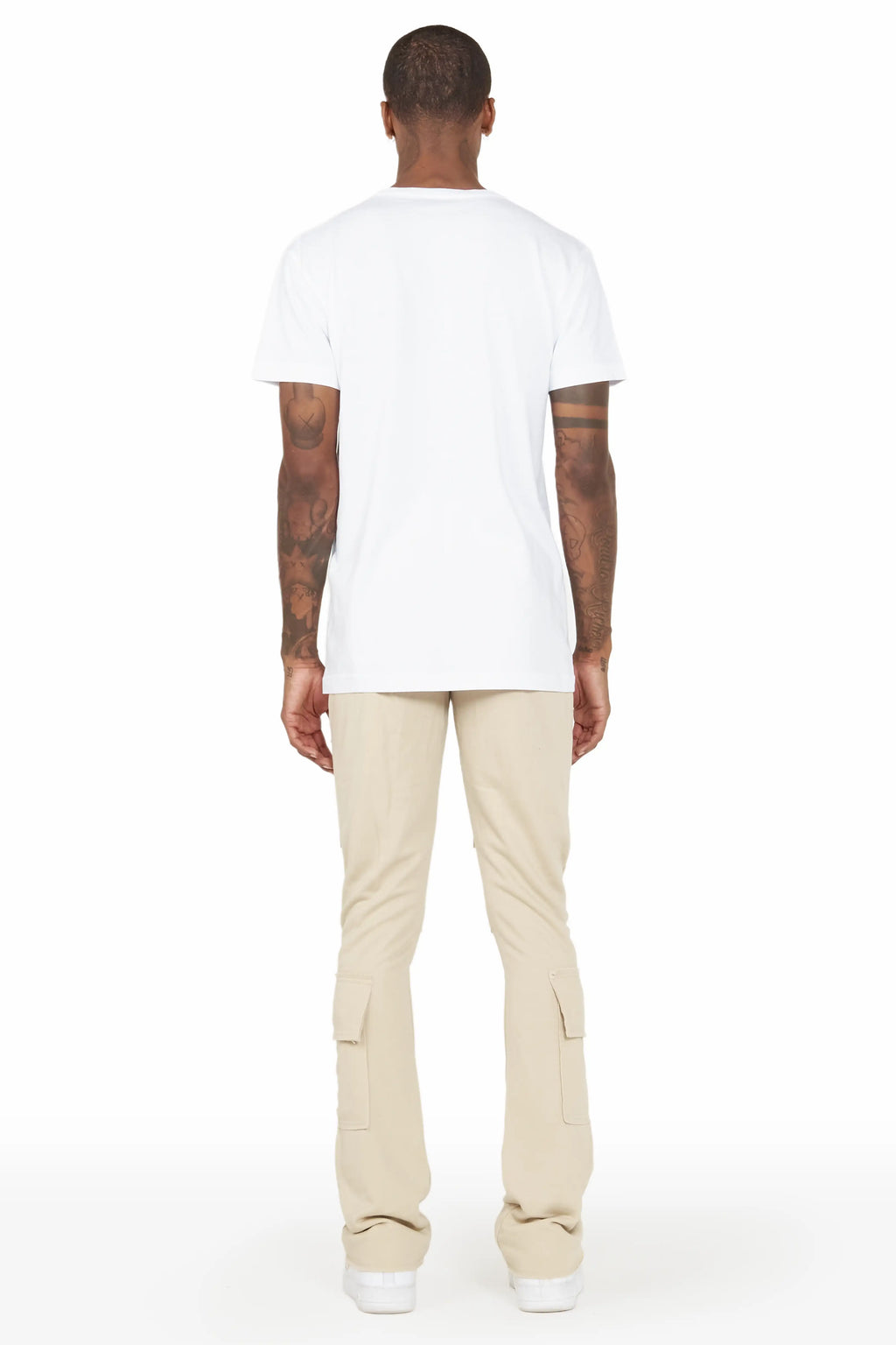 Ezekiel Beige Stacked Flare Pants