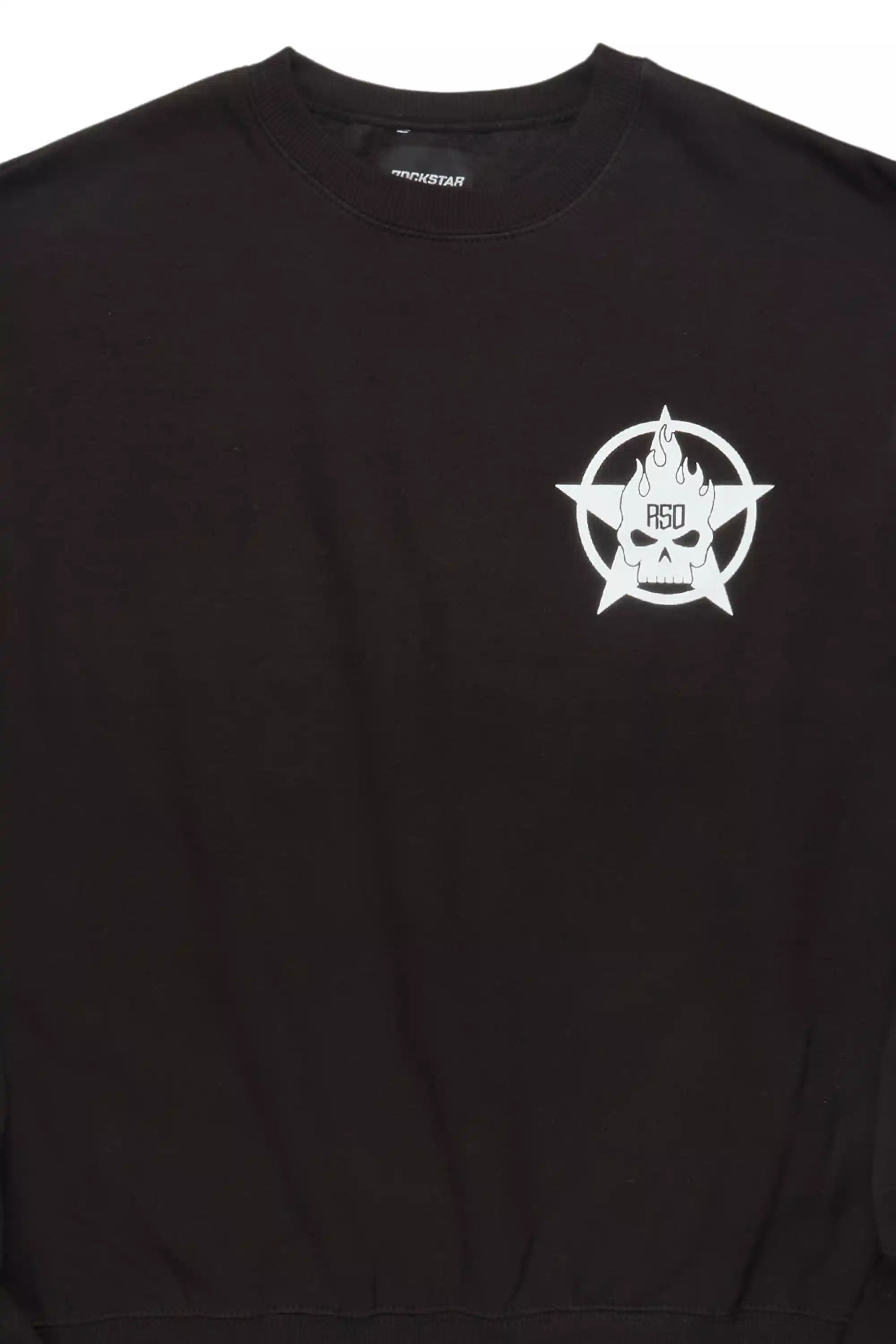 Keve Black/White Graphic Crewneck Sweatshirt