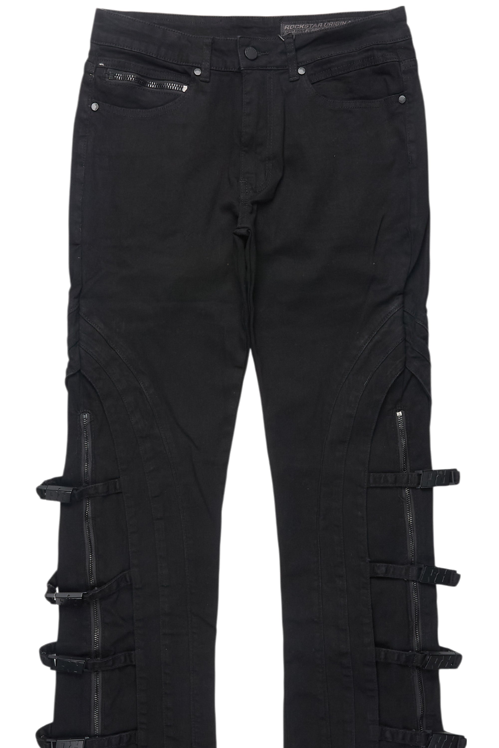 Attila Black Stacked Flare Jean