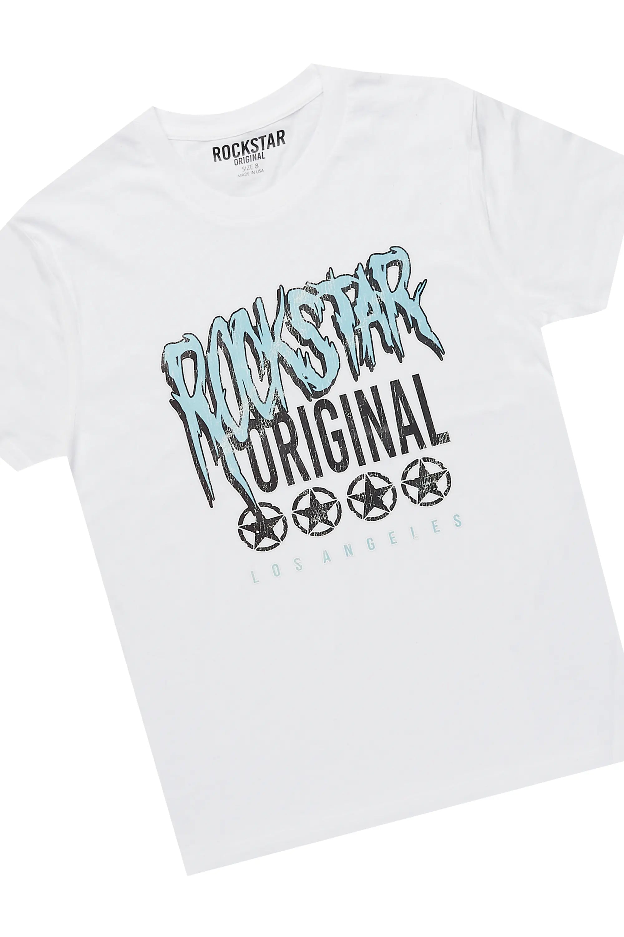 Boys Wizzurd White/Blue  T-Shirt/Baggy Fit Jean Set