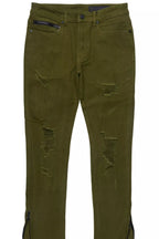Jaymes Olive Stacked Flare Jean