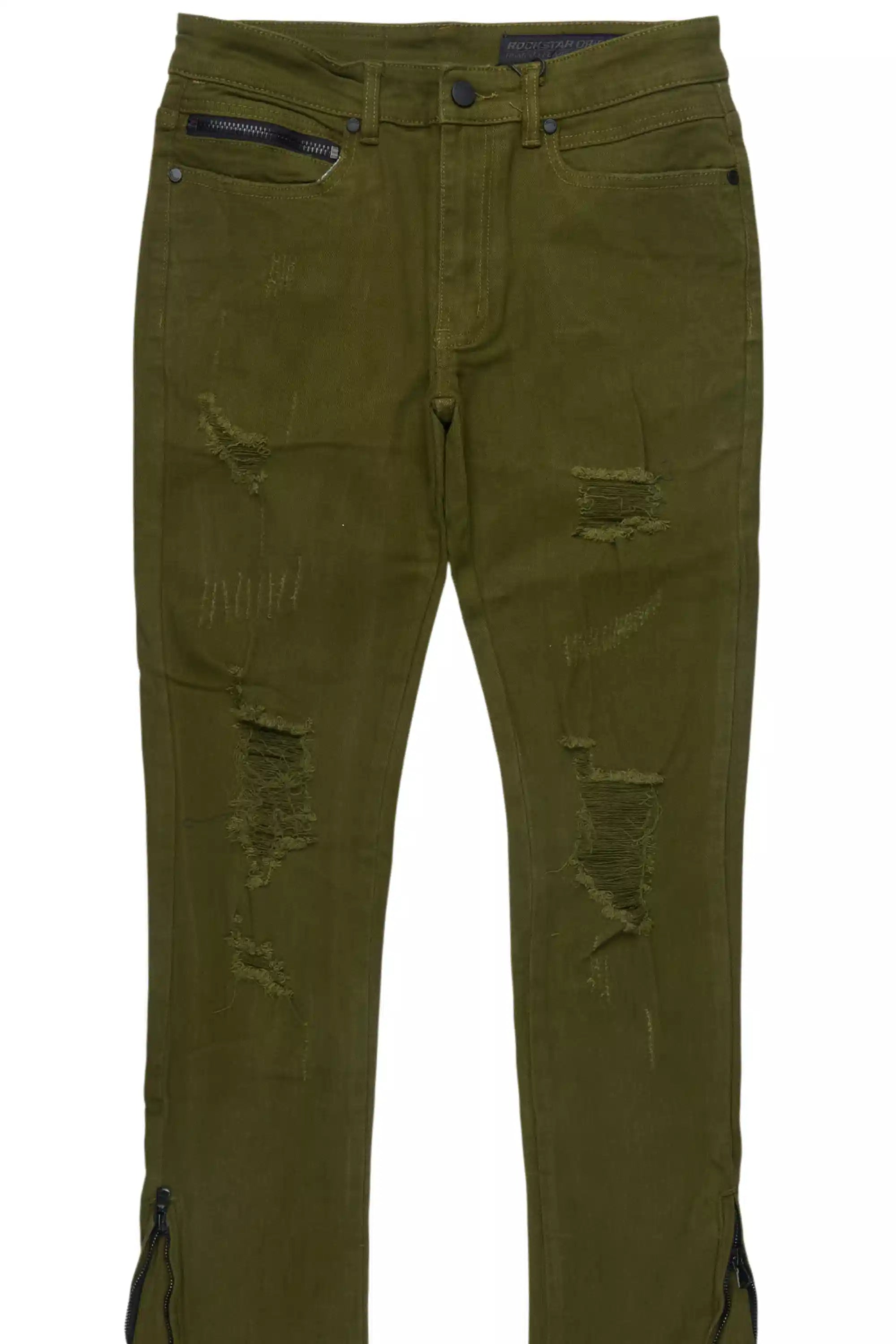 Jaymes Olive Stacked Flare Jean
