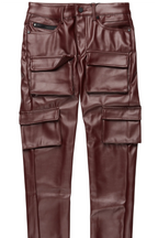 Kap Burgundy Skinny Faux Leather Fit Jean