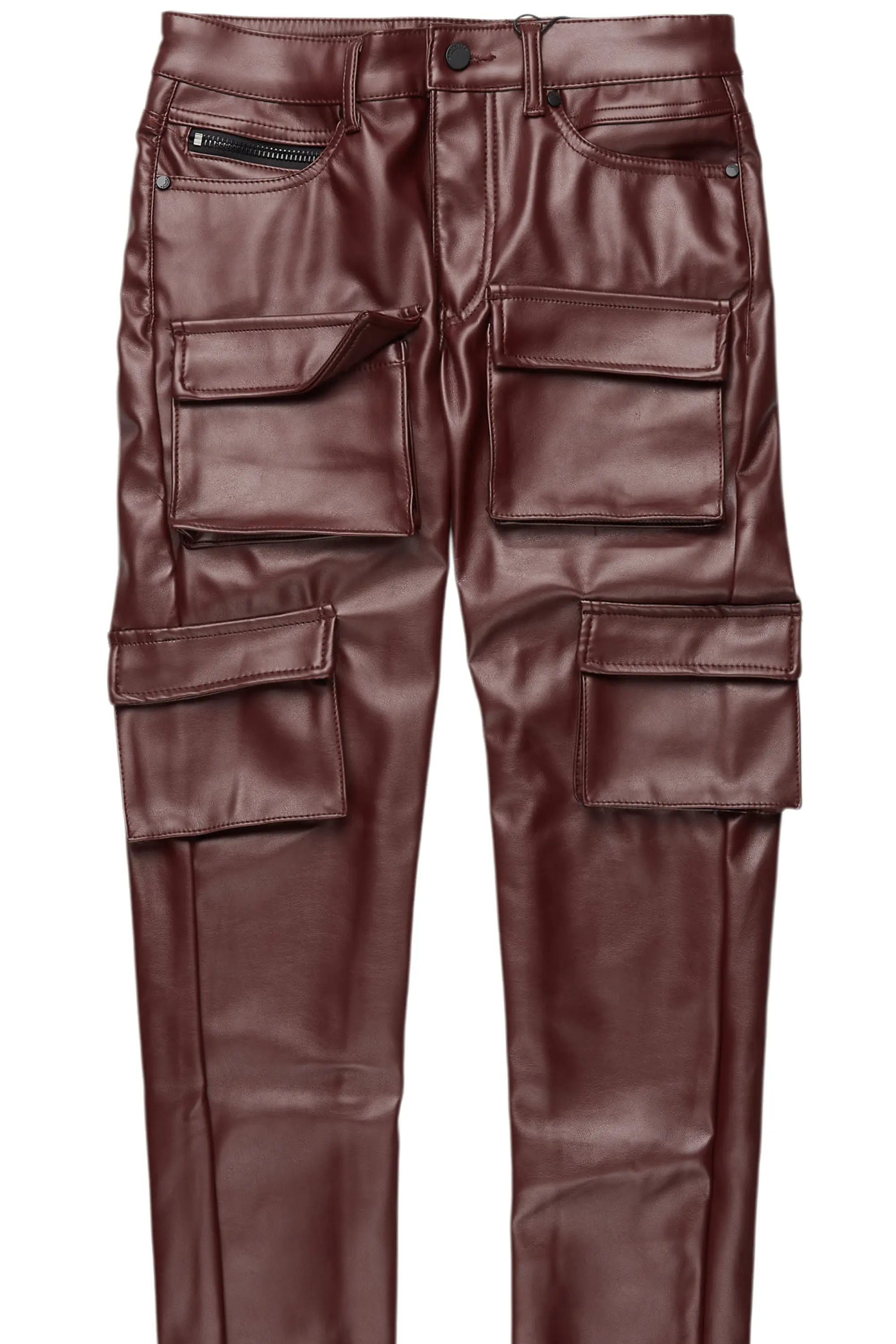Kap Burgundy Skinny Faux Leather Fit Jean