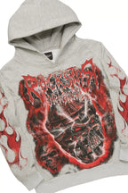 Torrez Heather Grey/Red Hoodie/Stacked Track Set