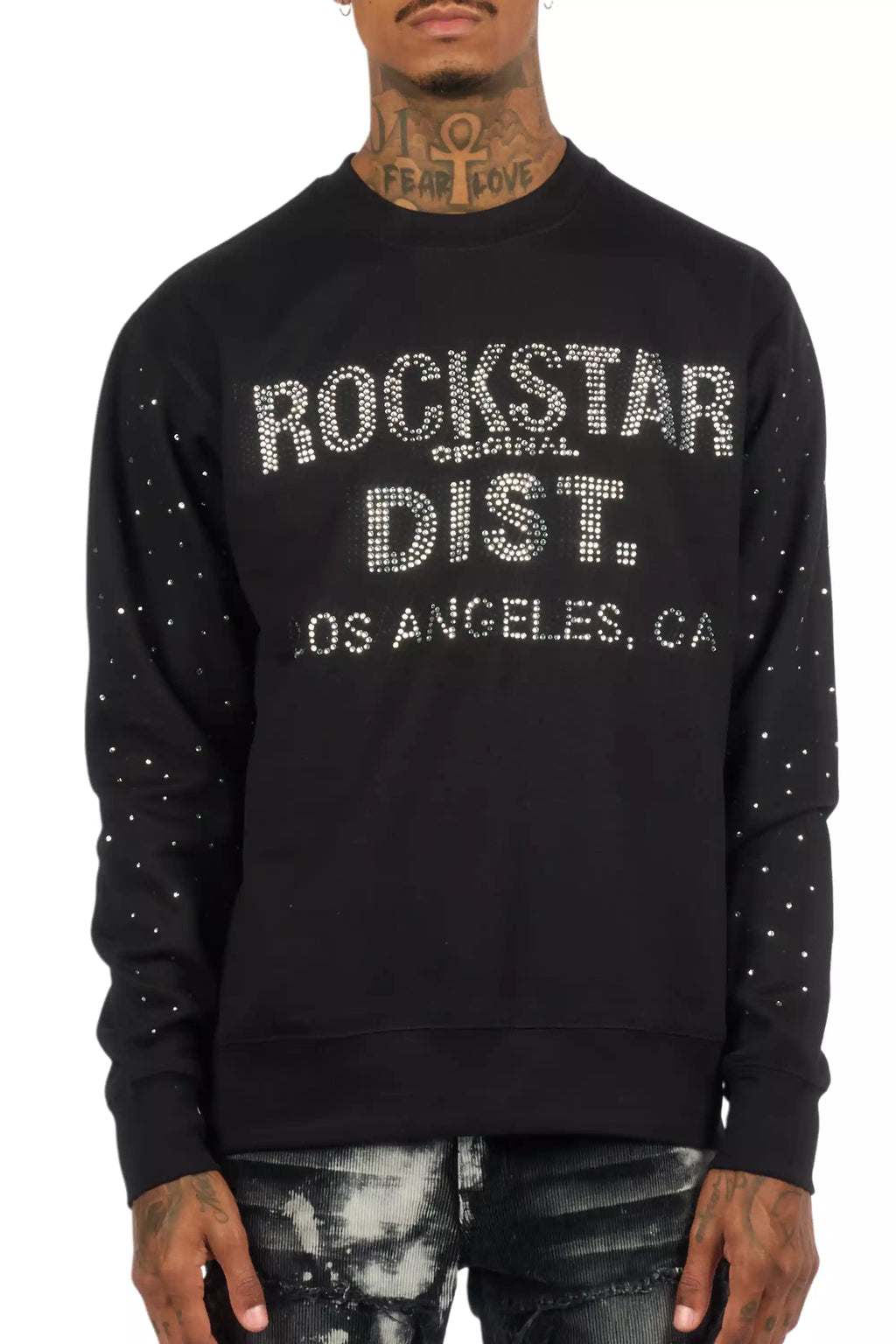 Raze Black/Silver Rhinestone Crewneck Sweatshirt