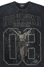 Field 2.0 Black/Grey Graphic Rhinestone T-Shirt