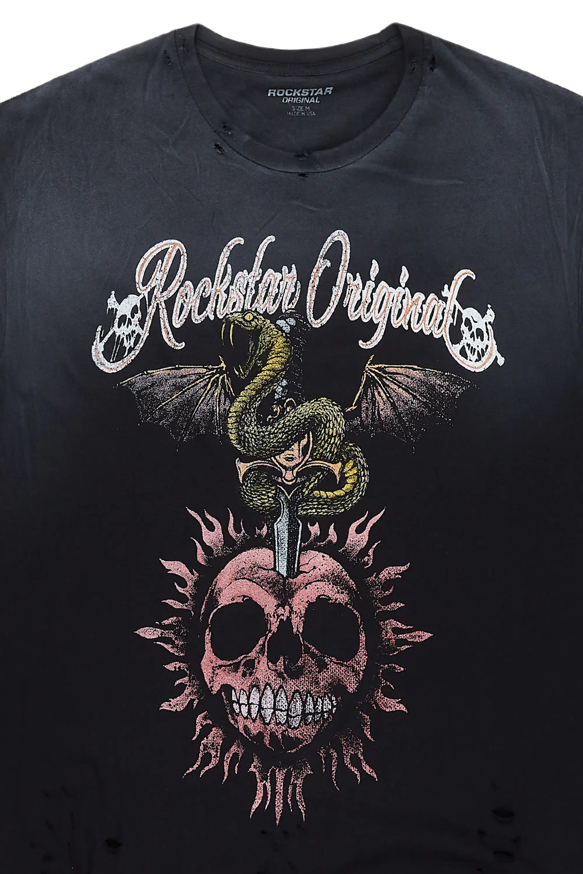 Banjo Black Graphic Oversized T-Shirt