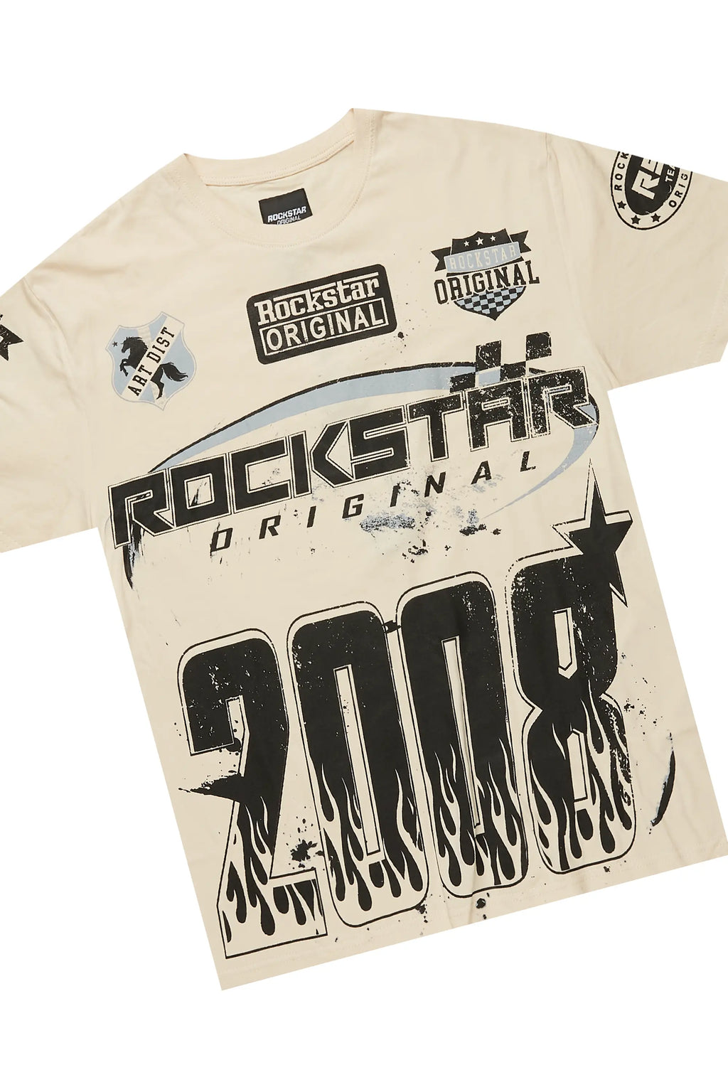 Amos Beige Graphic T-Shirt Short Set