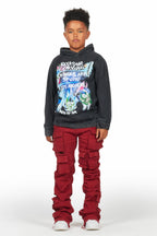 Boys Gentry Red Stacked Flare Jean