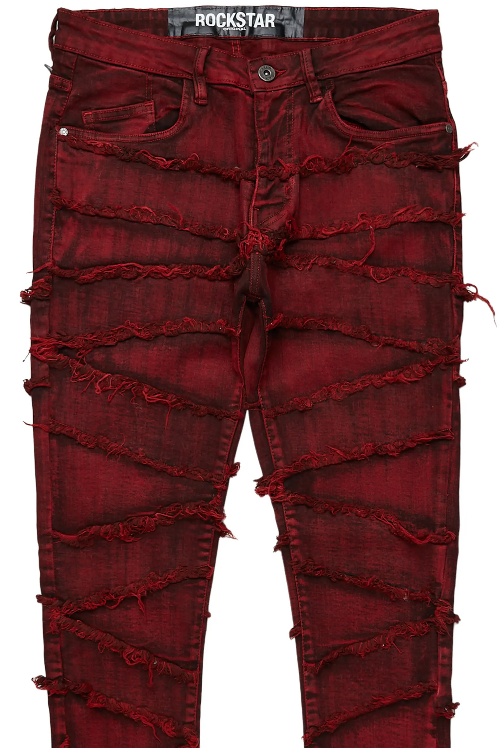 Ebrill Red Patchwork Skinny Fit Jean