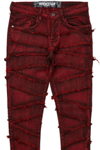 Ebrill Red Patchwork Skinny Fit Jean