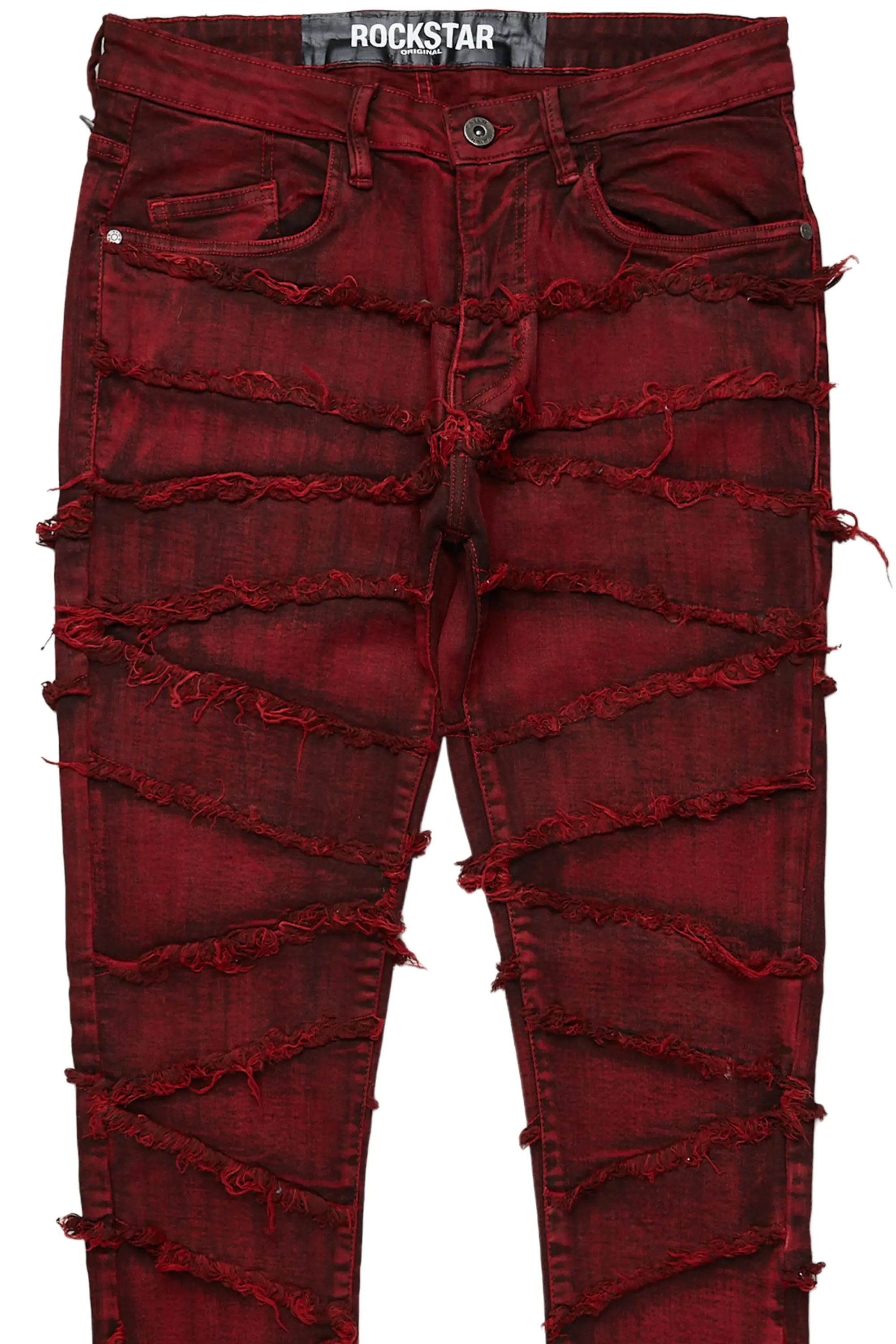 Ebrill Red Patchwork Skinny Fit Jean
