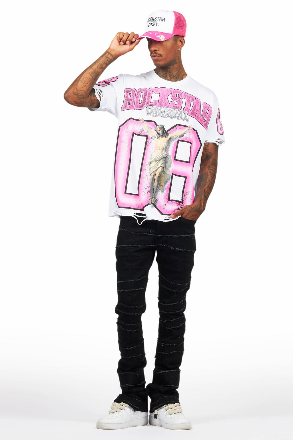 Franko Jet Black Stacked Flare Jean