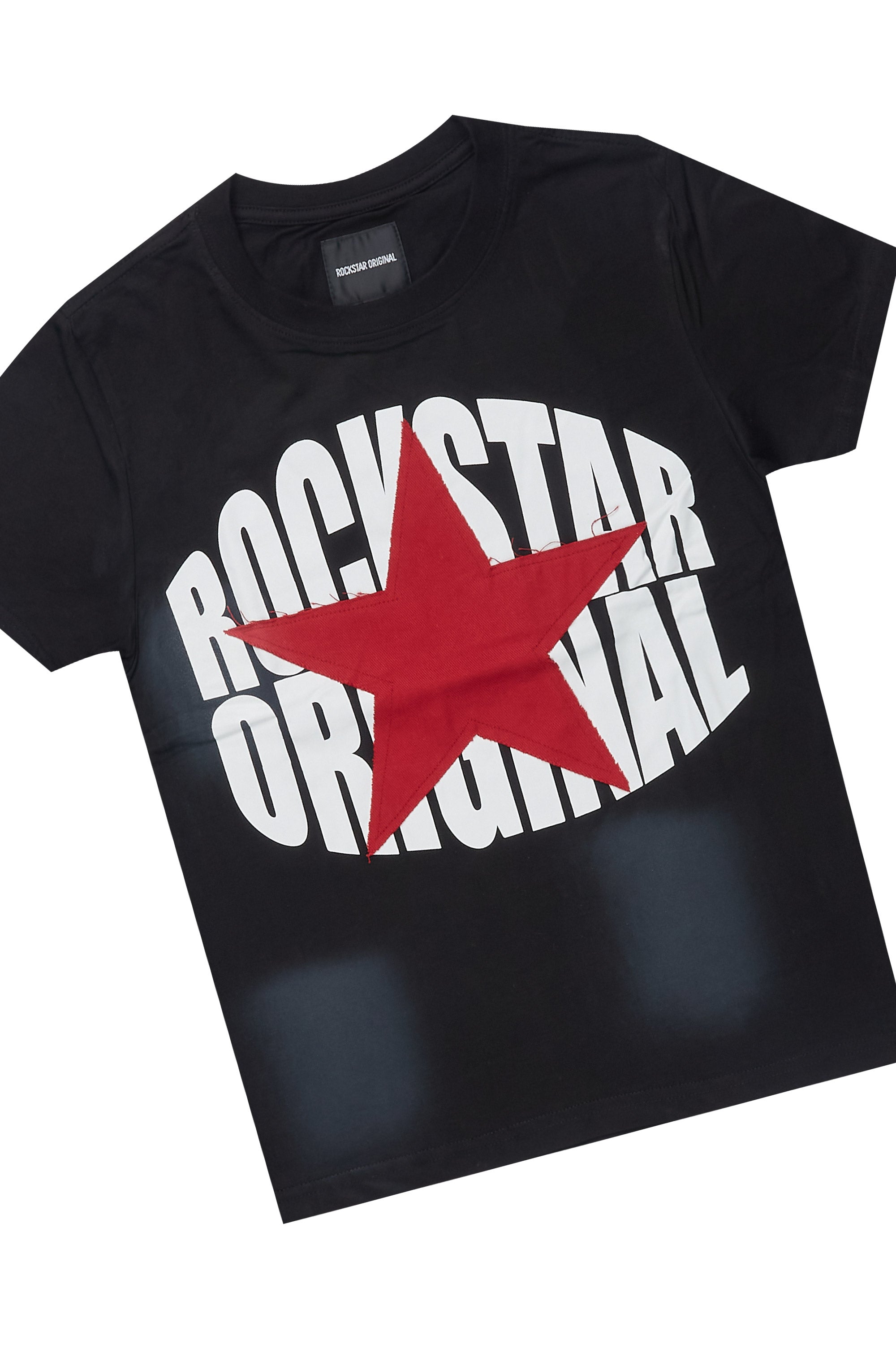 Girls Kallyah Black/ Red  T-Shirt Stacked Set