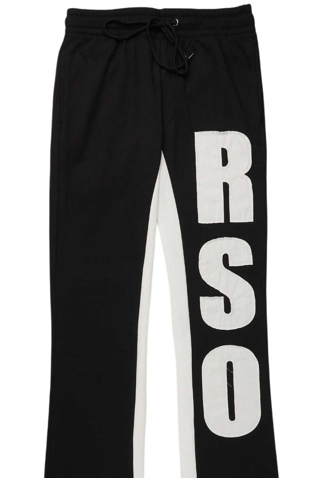 Uko Jet Black Stacked Baggy Track Pant
