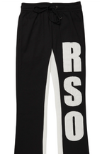 Uko Jet Black Stacked Baggy Track Pant