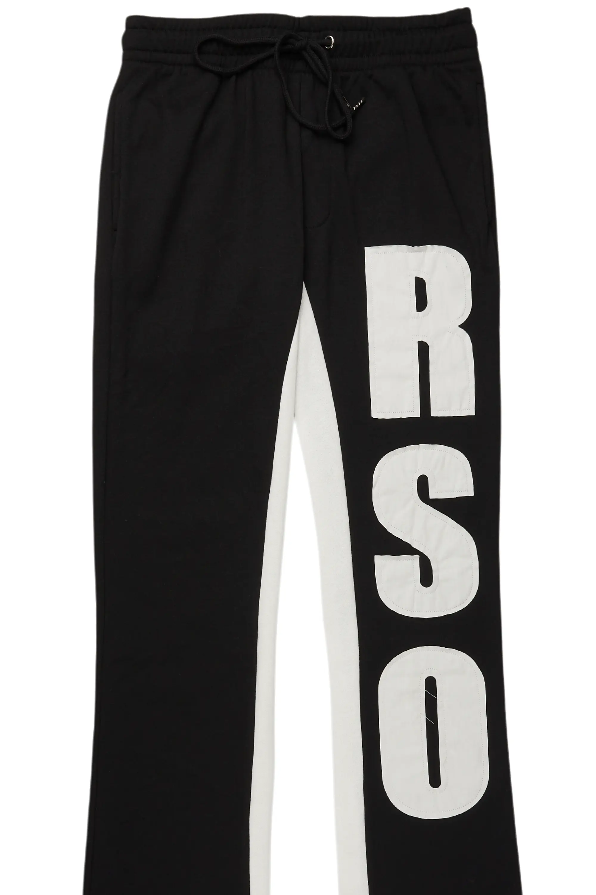 Uko Jet Black Stacked Baggy Track Pant