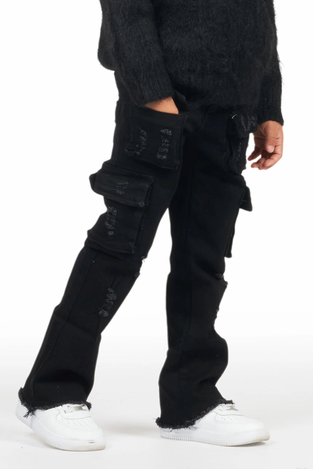 Boys Gentry Black Stacked Flare Jean