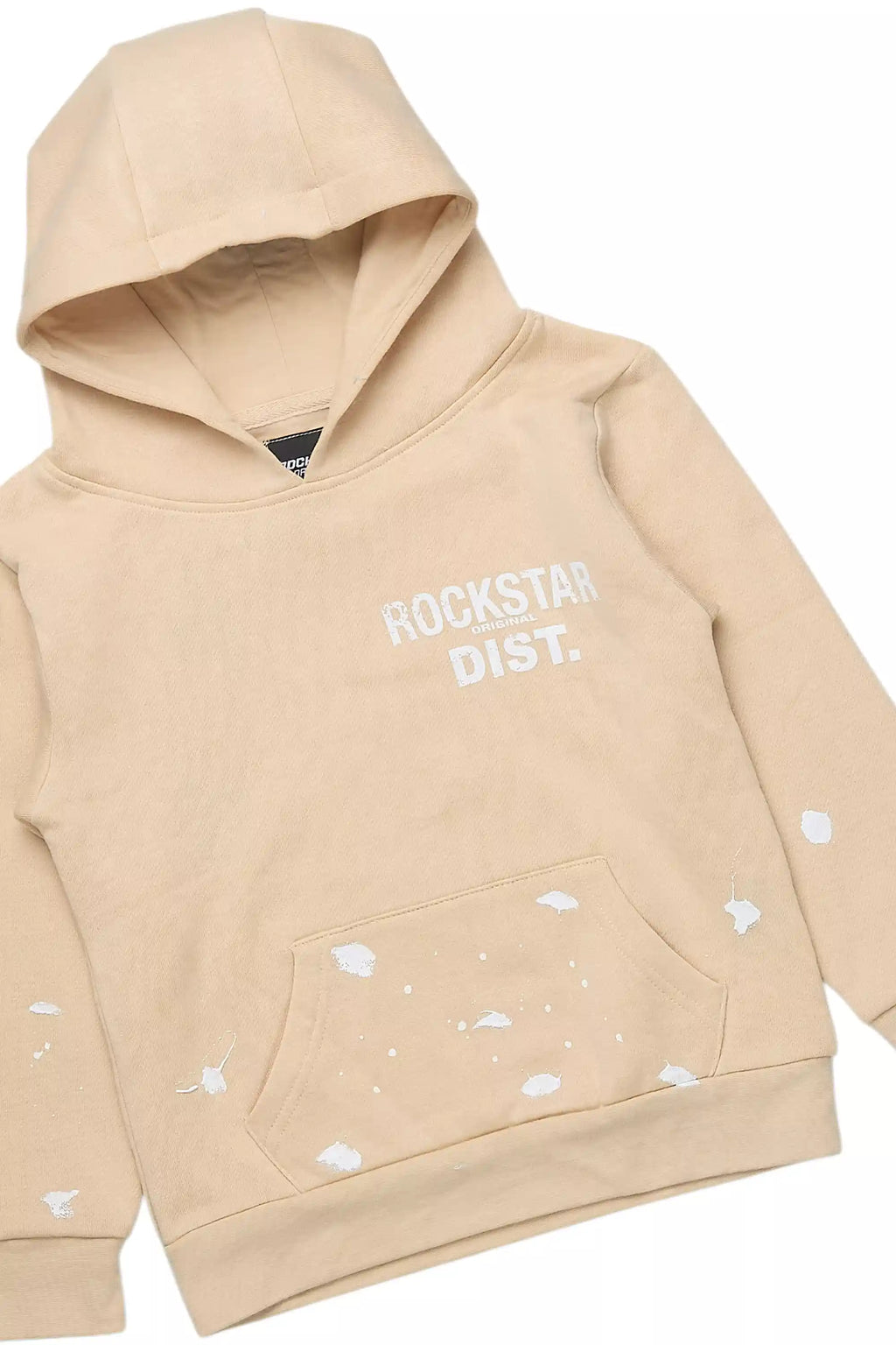 Boys Raffer Beige Hoodie Short Set