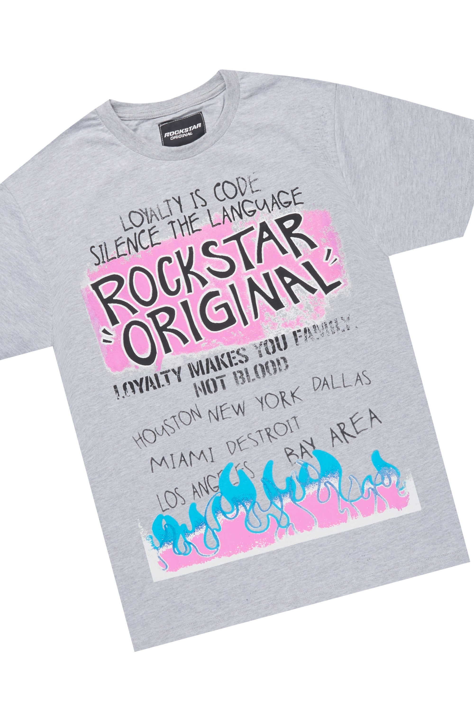 Beno Heather Grey T-Shirt/Stacked Flare Track Set