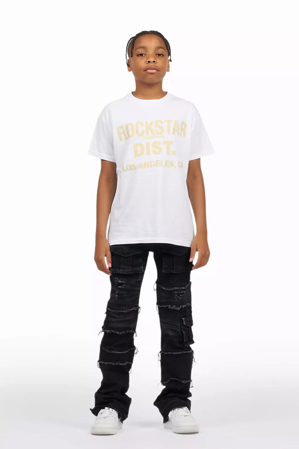 Boys Folant Dark Grey Stacked Flare Jean
