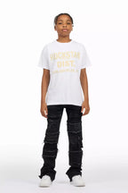 Boys Folant Dark Grey Stacked Flare Jean