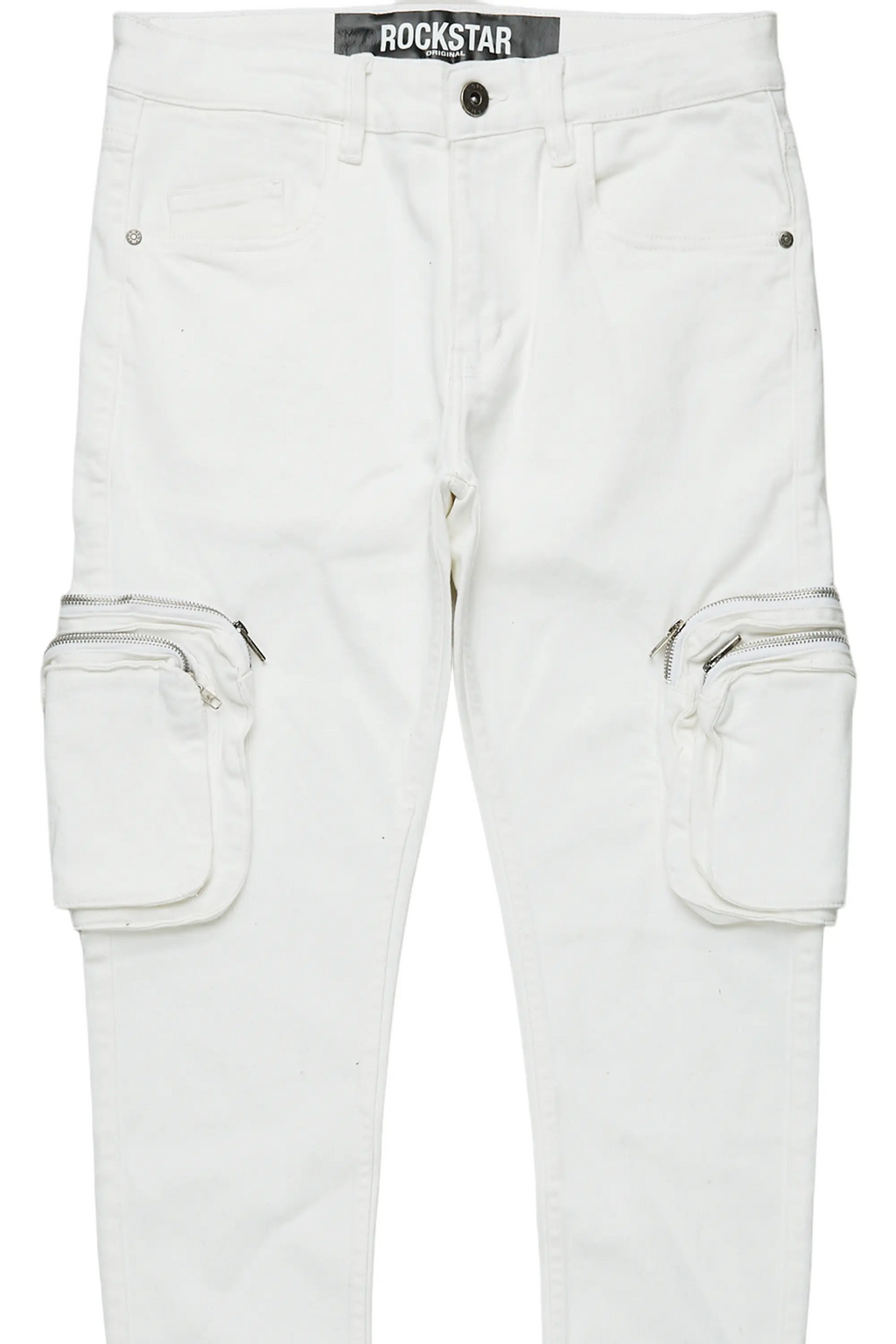 Garren Cream Skinny Fit Cargo Jean