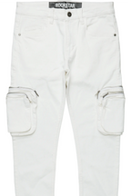 Garren Cream Skinny Fit Cargo Jean