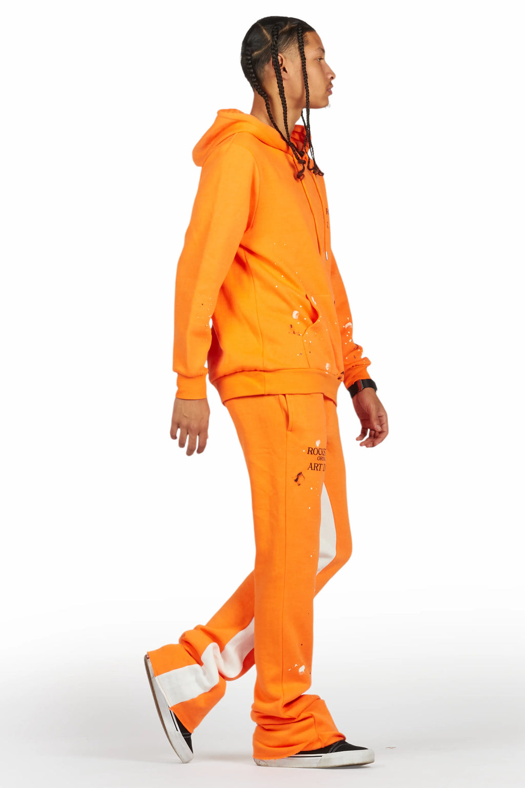 Jaco Orange Hoodie Baggy Fit Pant Track Set