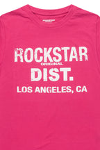 Girls Janny Fuchsia/White Graphic T-Shirt