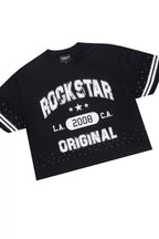 Tylla Black Rhinestone T-Shirt/Baggy Stacked Track Set