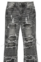 Boys Vasco Grey Stacked Flare Jean