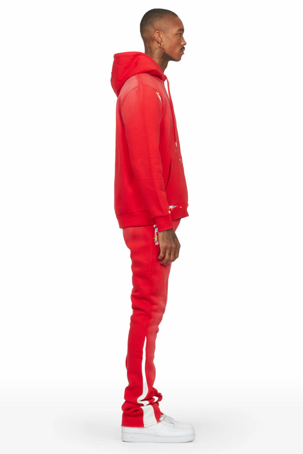 Rockstar Art Dist. Red Hoodie/Stacked Flare Set