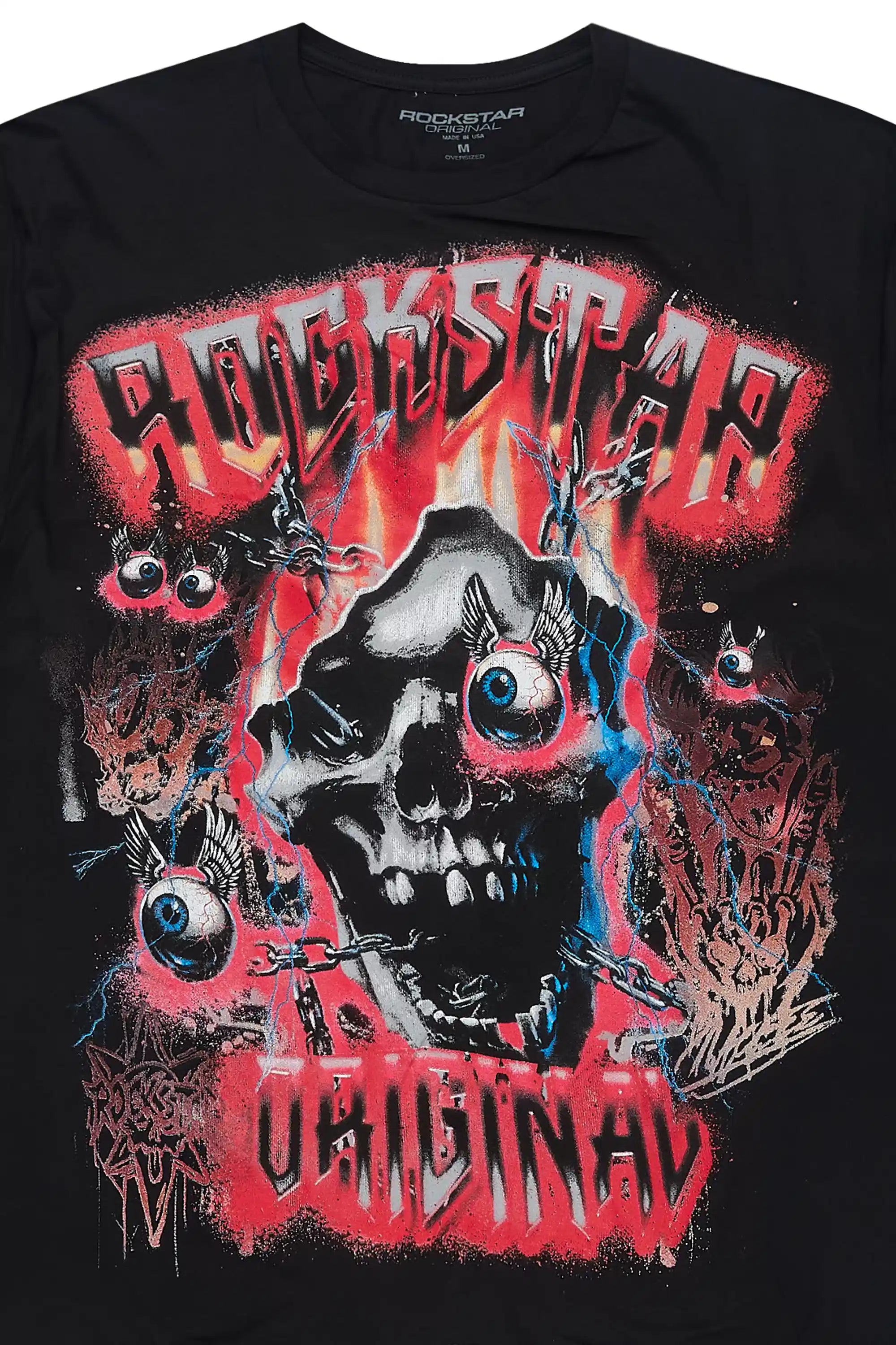 Styx Black/Red Oversized Graphic T-Shirt