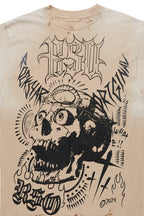 Fein Beige Oversized Graphic T-Shirt