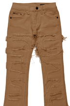 Boys Shake Beige Stacked Flare Jean