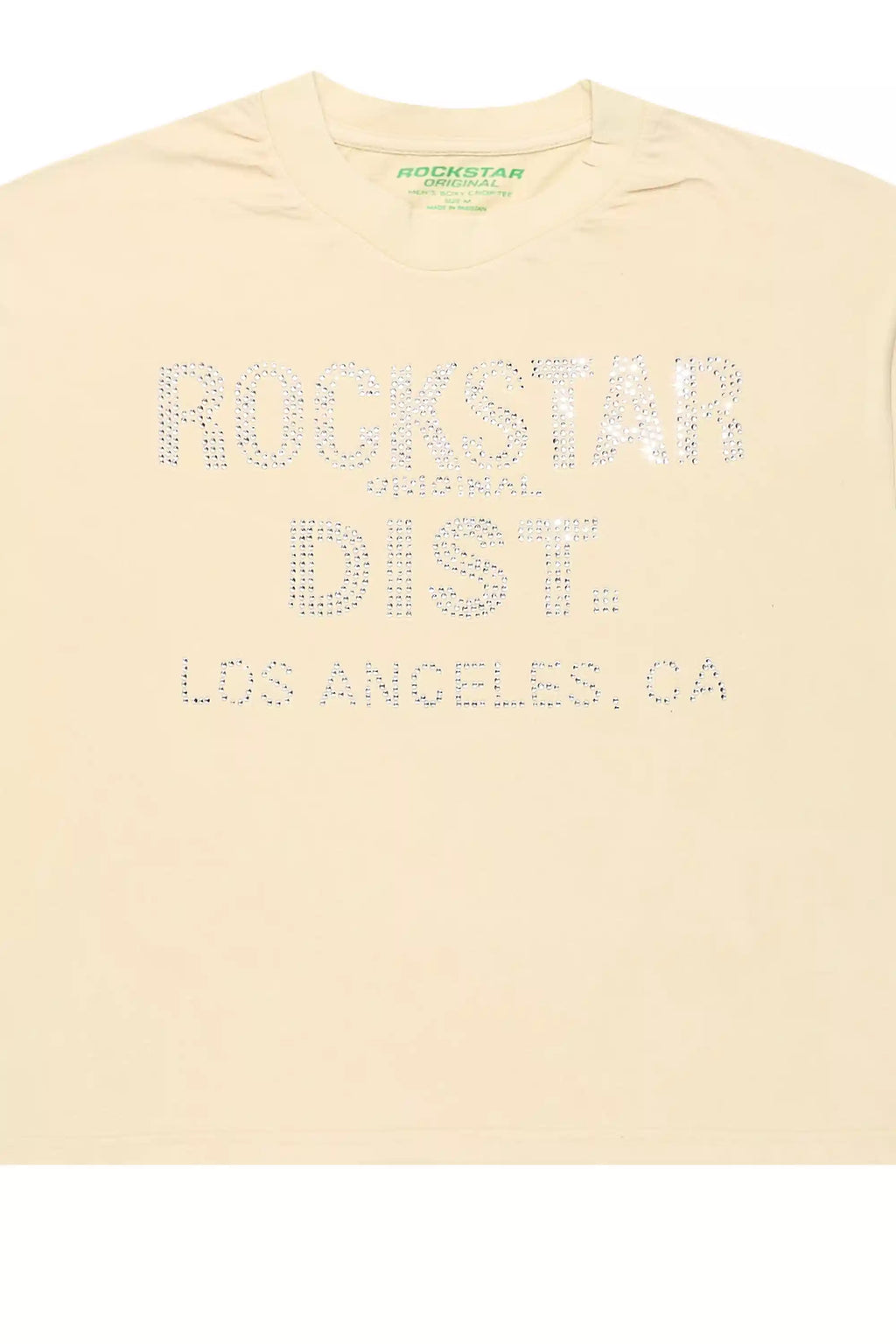 Lake Beige Rhinestone Boxy Crop T-Shirt